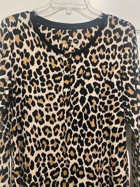 kate spade Black, Tan, Cream Leopard Print Henley